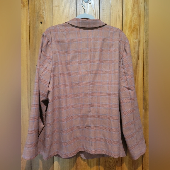 J. Jill Checkered Blazer in Rust and Blue - Picture 3 of 9